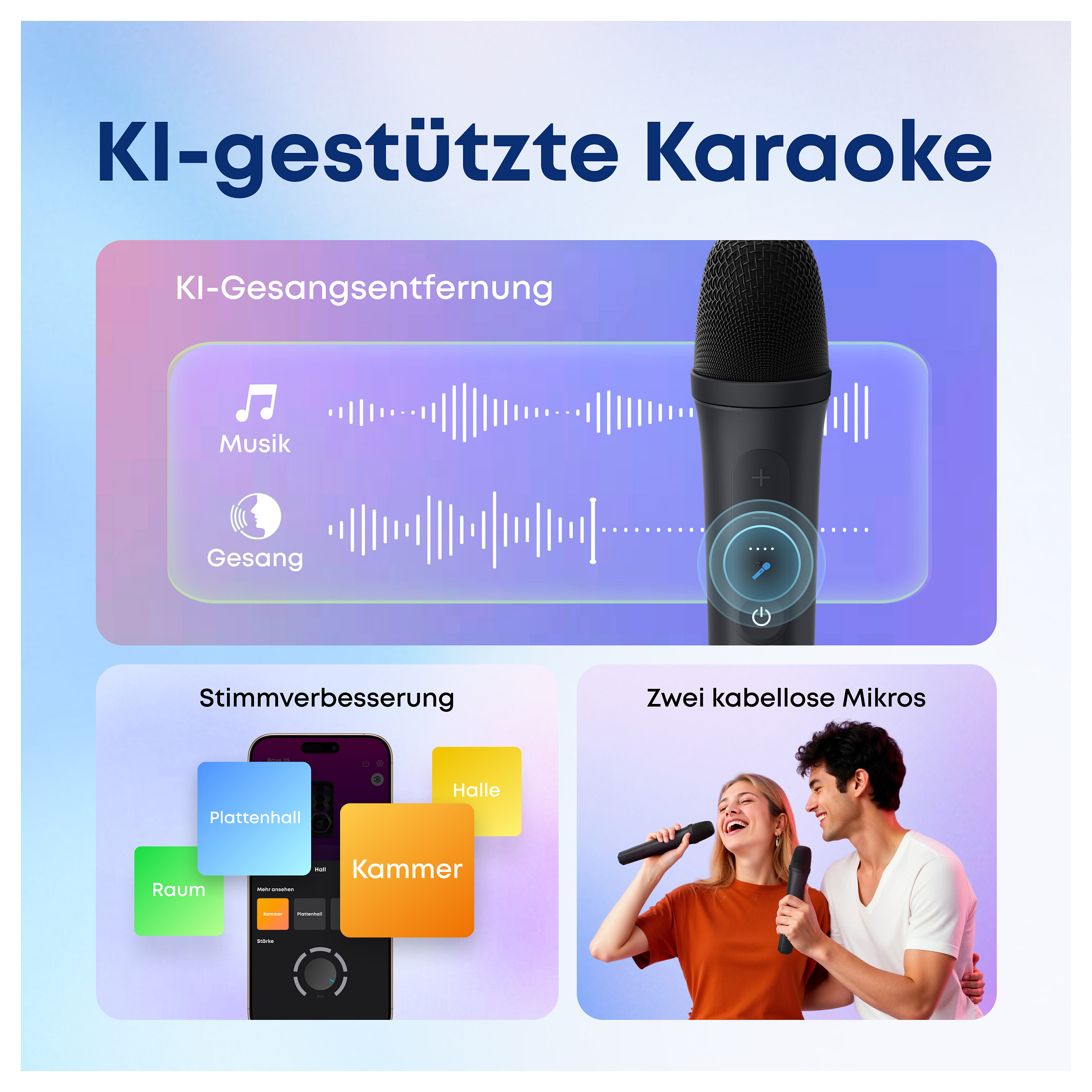 Altoparlant për festa Soundcore Rave 3S, 200 W, Bluetooth 5.3, Woofer 6.5", 3 altoparlantë 2.5", 2 mikrofona pa kabllo, drita LED, IPX4, autonomi deri në 12 orë - Zezë 4