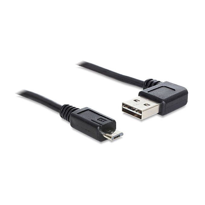 Kabllo USB DeLOCK 83382, USB-A në Micro-B, 1 m, USB 2.0, EASY-USB me kënd të rregullueshëm – Zezë 2