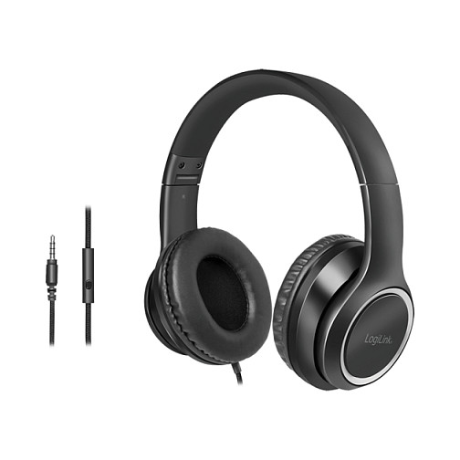 Kufje me kabllo LogiLink HS0053 / Stereo / Over-Ear / Mikrofon / 3.5 mm / 1.2 m – Zezë 3
