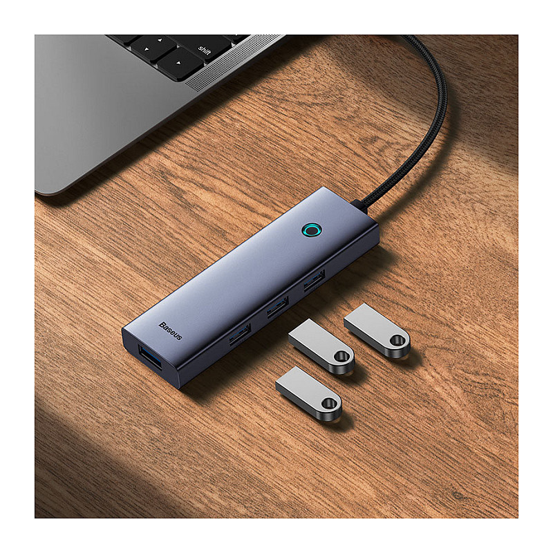 Hub USB Baseus 11 in 1, 2x HDMI 4K DP, RJ45, PD 100W, gri 3