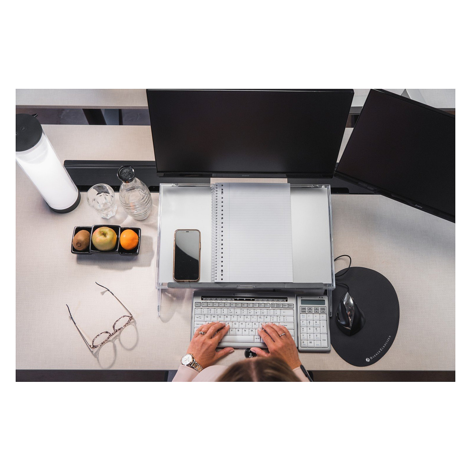 Mbajtëse Dokumentesh BakkerElkhuizen FlexDesk 640 ComfortRead / 515x380mm / 5kg / 3 Nivele - Transparente 3