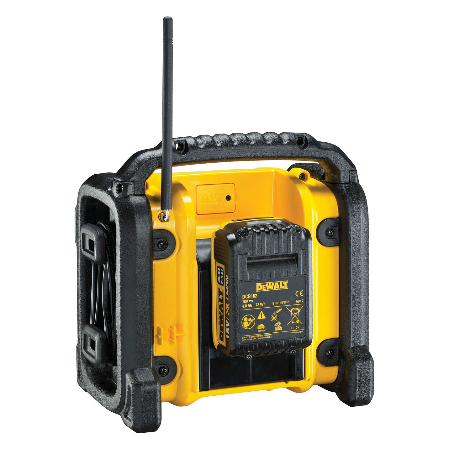Radio DeWALT DCR020-QW, 10.8-18V, DAB+/FM, AUX, USB - Verdhë/Zezë 8