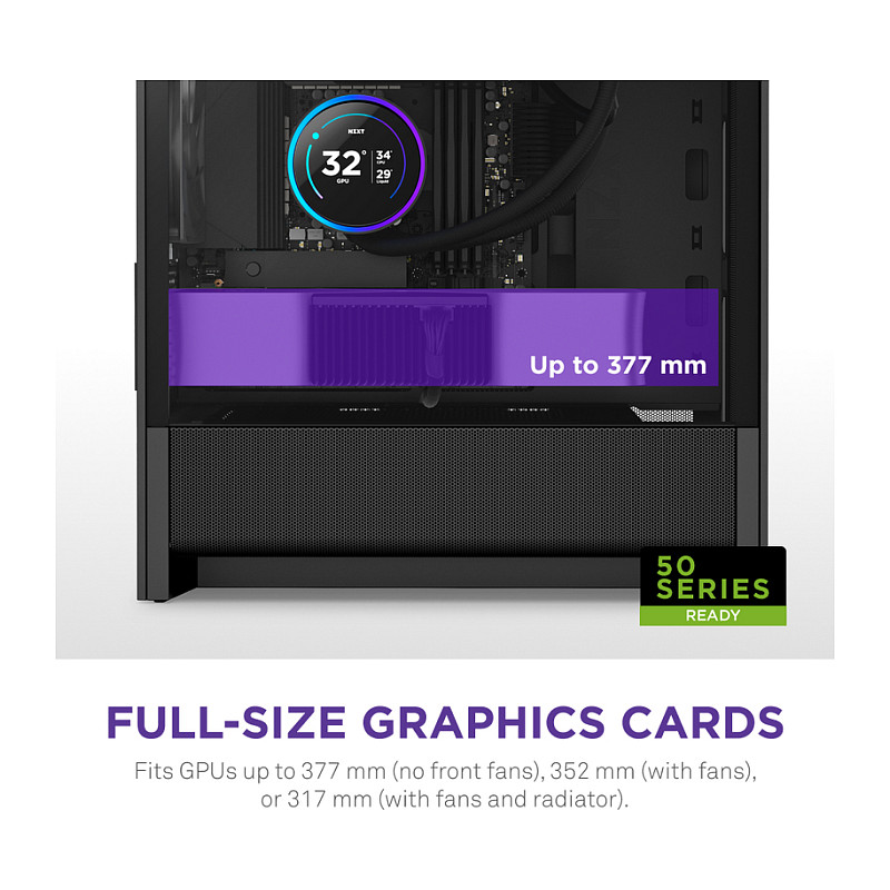 Kasë NZXT H3 Flow CC-H31FB-01 -Zezë thumbnail 4