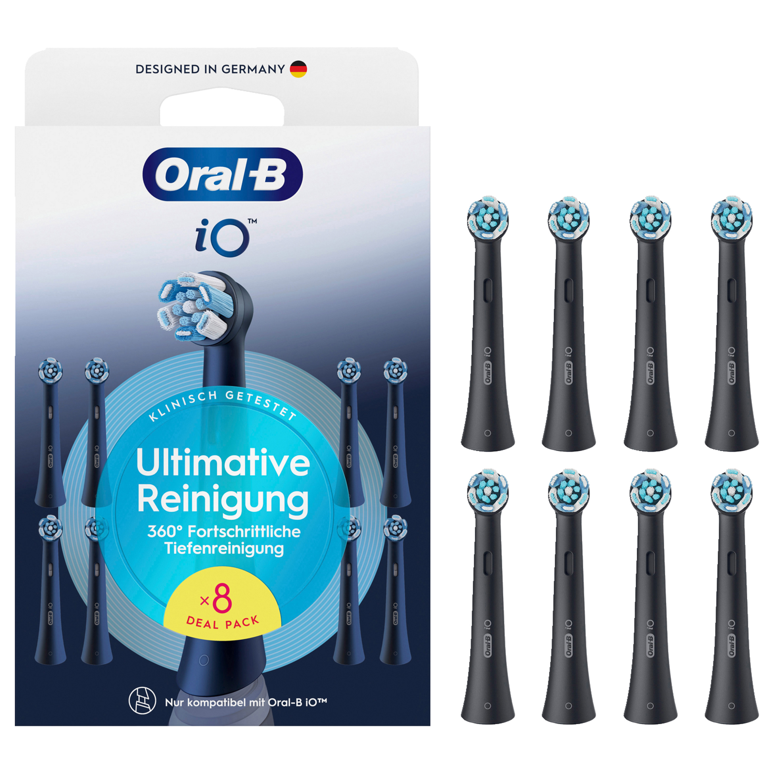 Koka zëvendësuese Oral-B iO Ultimate Clean, 8 copë - Zezë 4