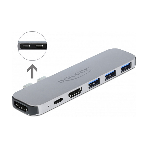 Docking Station për MacBook / 2xHDMI / 3xUSB-A / 1xUSB-C - Argjend thumbnail 5