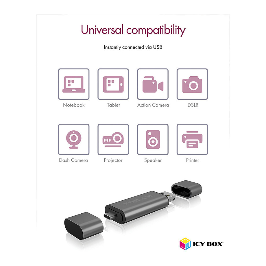 Adapter ICY BOX IB-CR200-C / SD MicroSD / USB-C USB-A Micro-B thumbnail 6