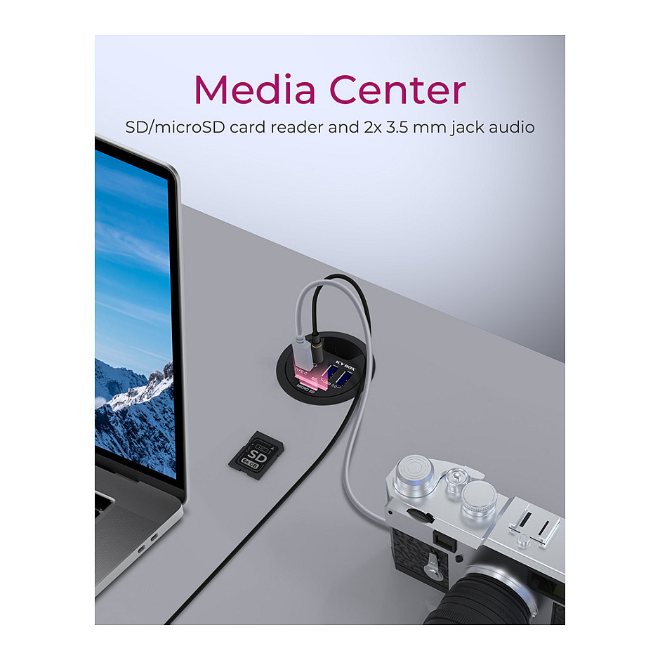 HUB ICY BOX Desktop / 2 Card Readers / Audio In/Out / Charging Function / LED thumbnail 6