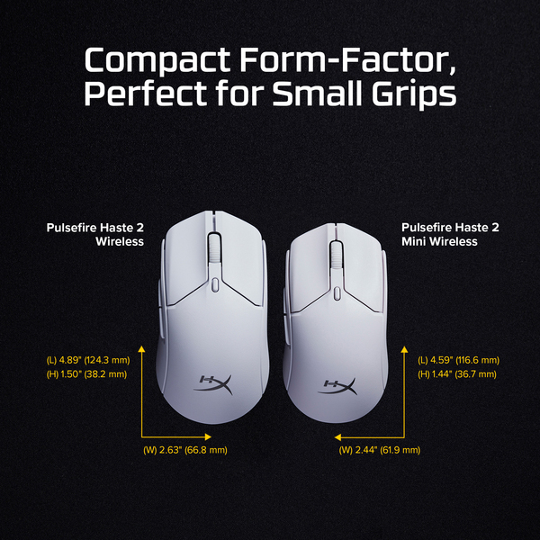 Maus Gaming HyperX Pulsefire Haste 2 Mini / Wireless / 26.000 DPI / 650 IPS / 59g / 2.4GHz + Bluetooth / USB-C – Bardhë 5