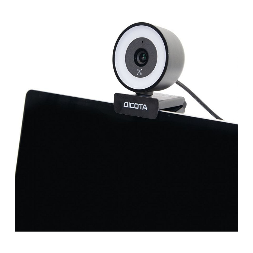 Webcam DICOTA D32066, 5MP, 30 fps, USB-A, Autofokus, Mikrofon i Dyfishtë, Ringlight 3 Nivele - Zezë 5
