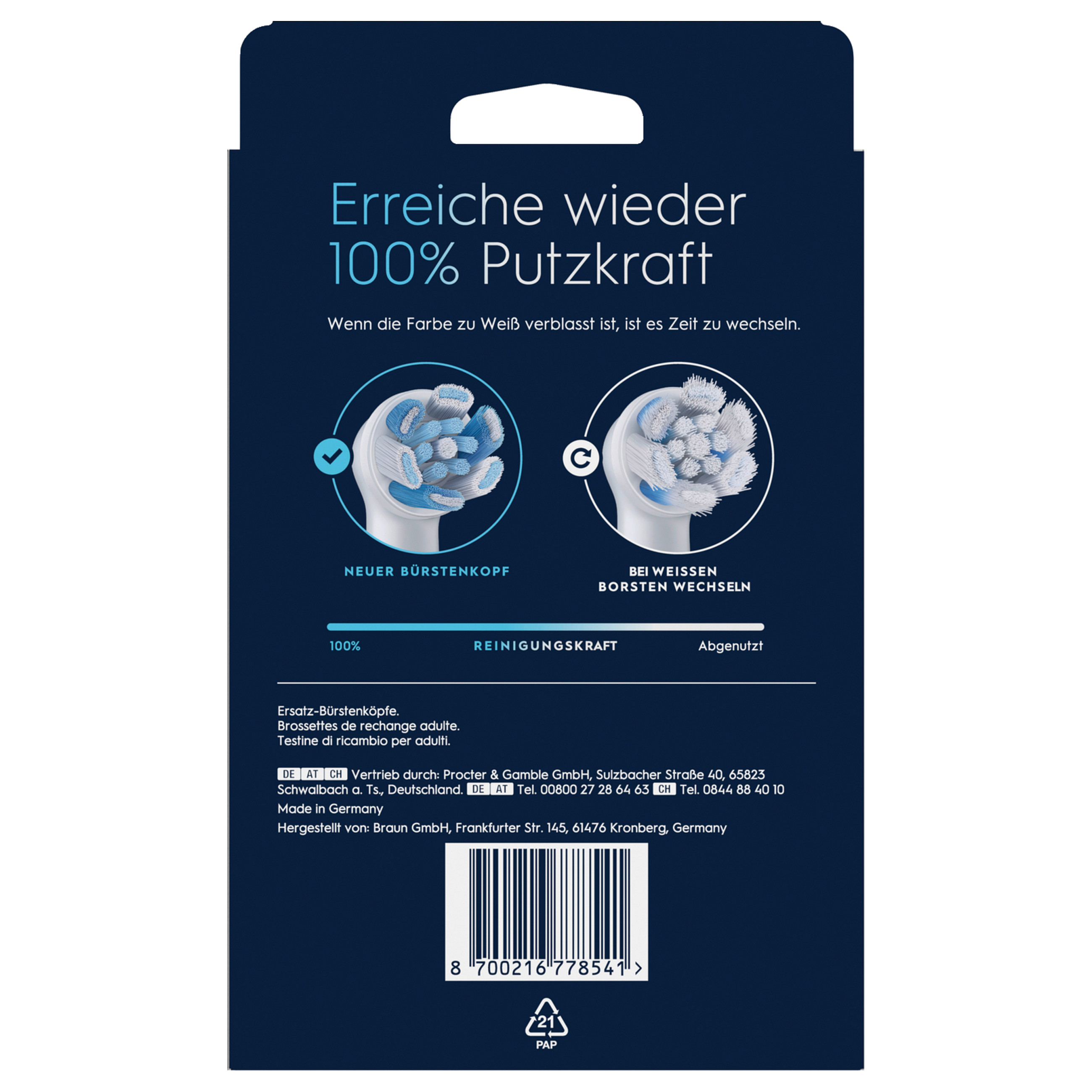Koka Zëvendësuese për Furçë Dhëmbësh Elektrike Oral-B iO Ultimate Clean, Set me 8 Copë - Bardhë 3