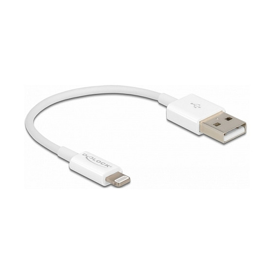 Kabllo USB DeLOCK 83001 / USB 2.0 A në Lightning / 15cm - E Bardhë