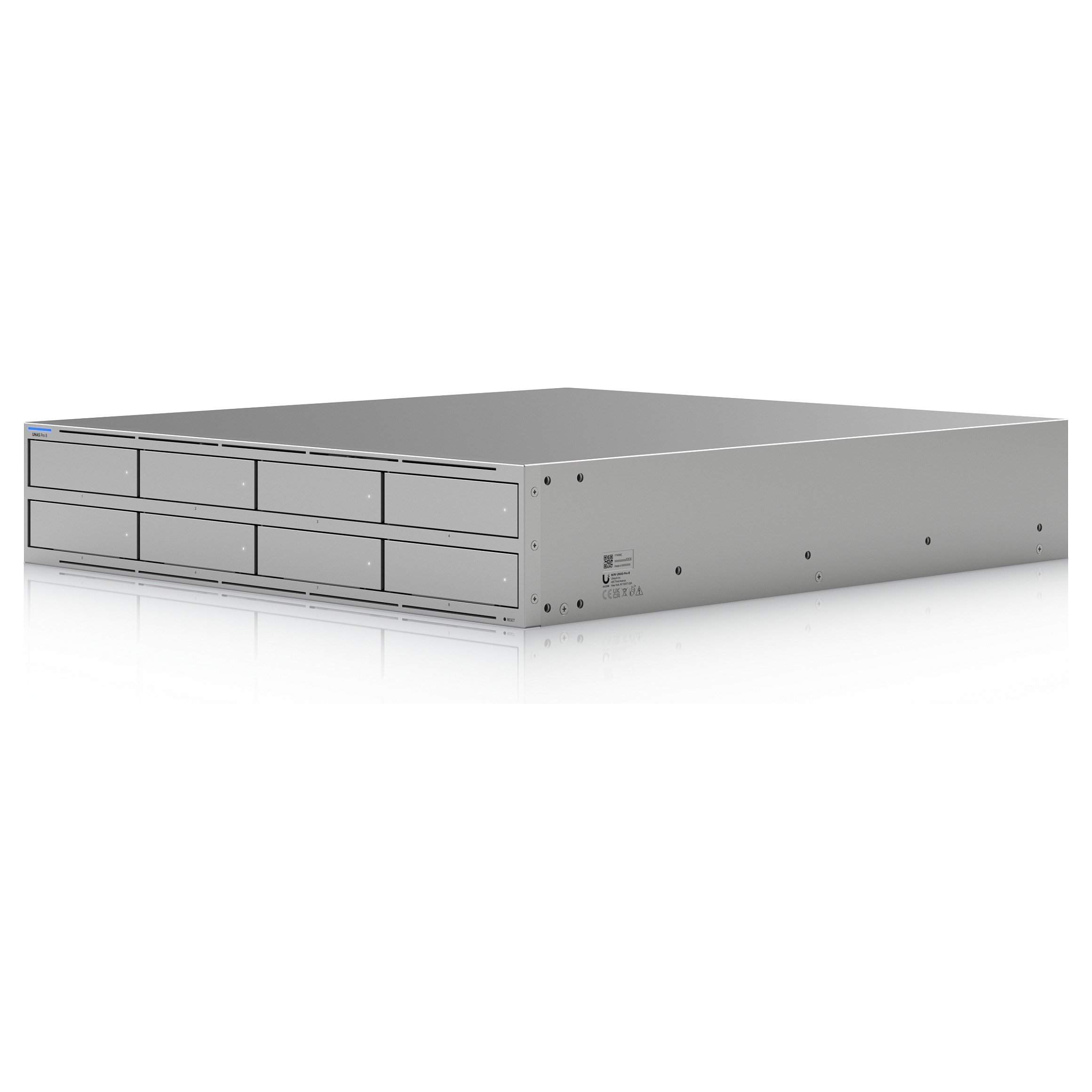 Ubiquiti UniFi UNAS Pro 8, 8 Bay, NAS,  16GB RAM, 2 × 10G SFP+, 10GbE RJ45, 2U Rackmount - Gri 4