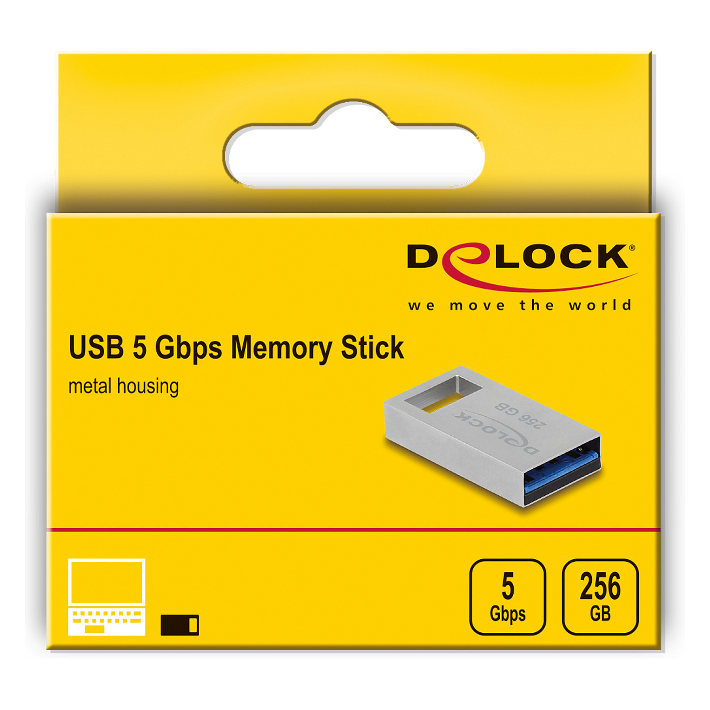 USB Flash Drive DELOCK 3.0 / 5 Gbps 256GB - Gri thumbnail 3