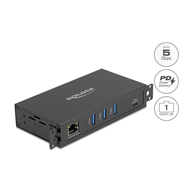 Hub DeLOCK / 3xUSB-A/ 1xUSB‑C / LAN - Zezë thumbnail 2