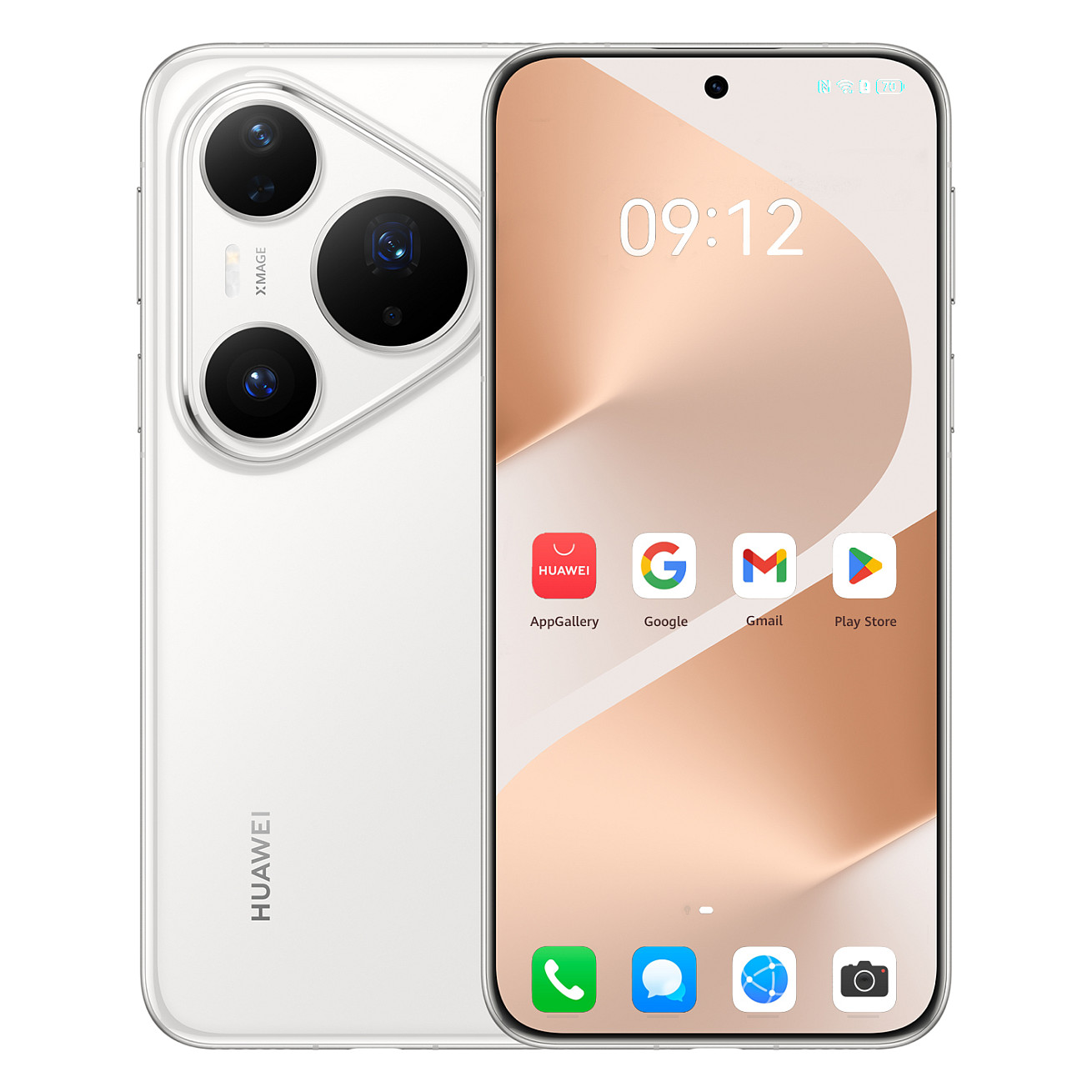 Telefon i mençur Huawei Pura 80 Pro, 4G, Dual SIM, 12GB RAM, 512GB, 6.8", 120Hz, 50MP + 40MP + 48MP, 13MP, 5170mAh - Bardhë