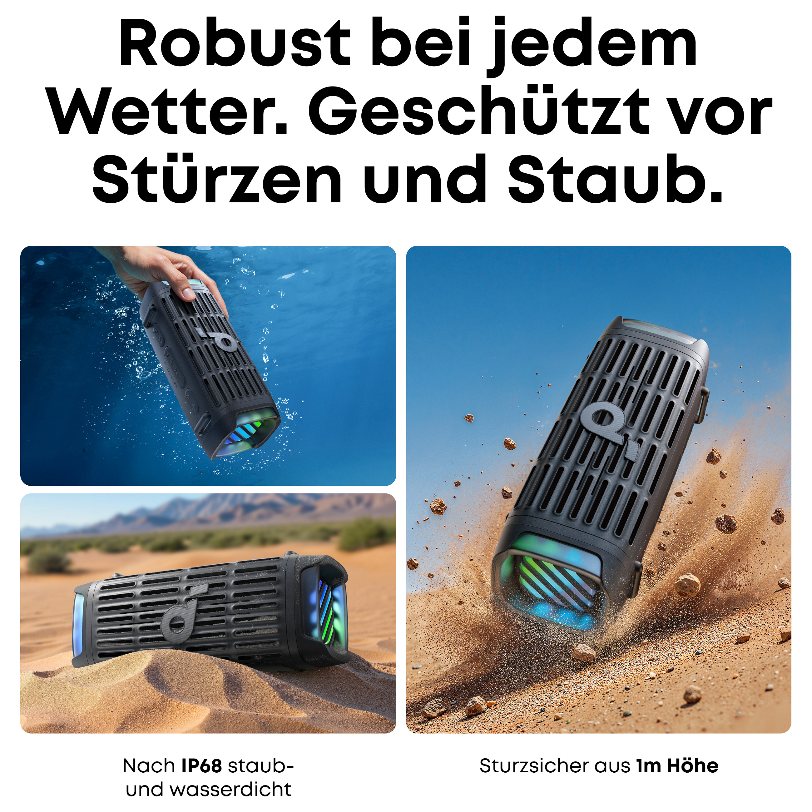 Altoparlant Anker Soundcore Boom 3i, 50W, Bluetooth 5.3, IP68, TWS, RGB - Zezë 3