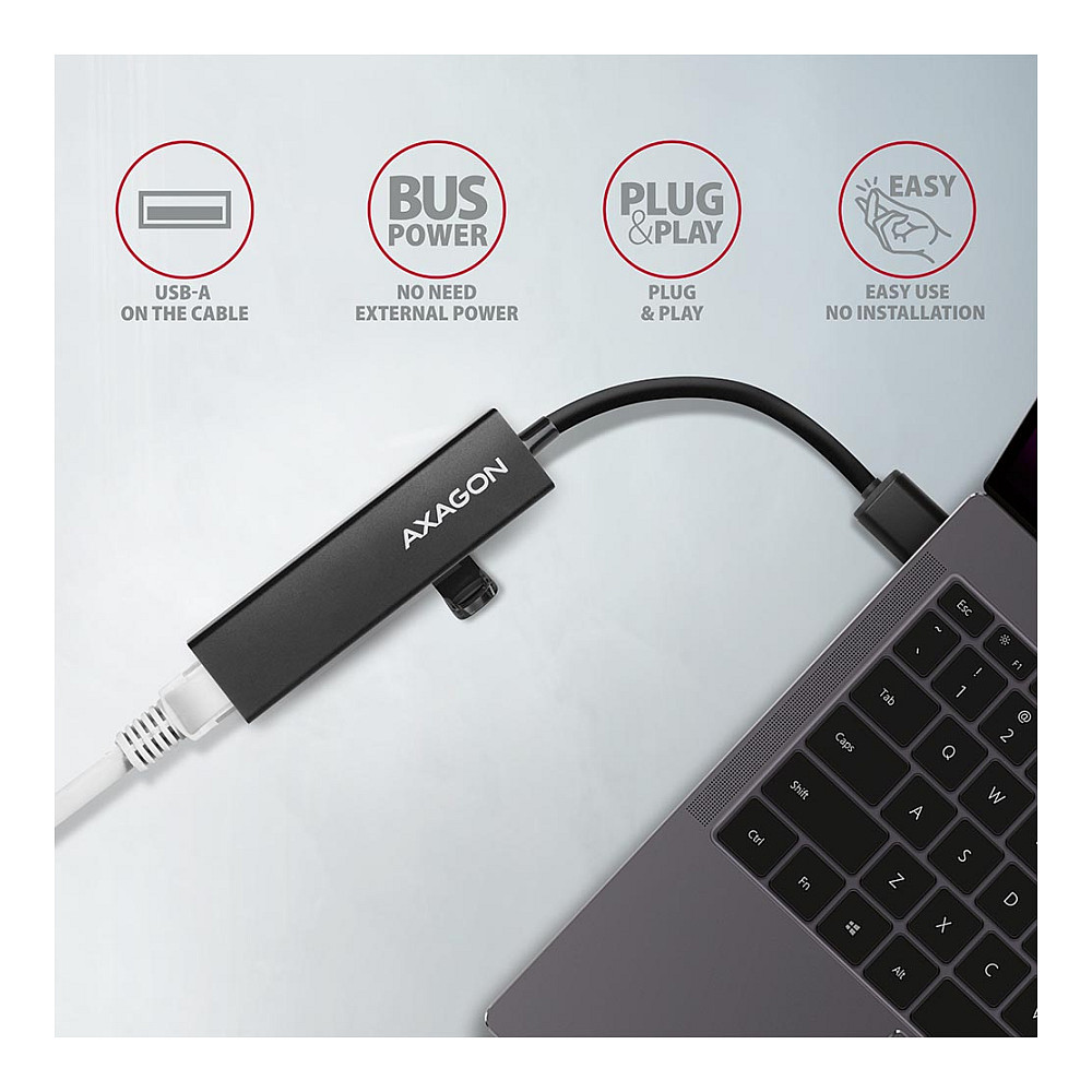Hub USB-A AXAGON HMA-GL3A, 3× USB-A 5Gbps, Gigabit Ethernet, microSD - Zezë 4
