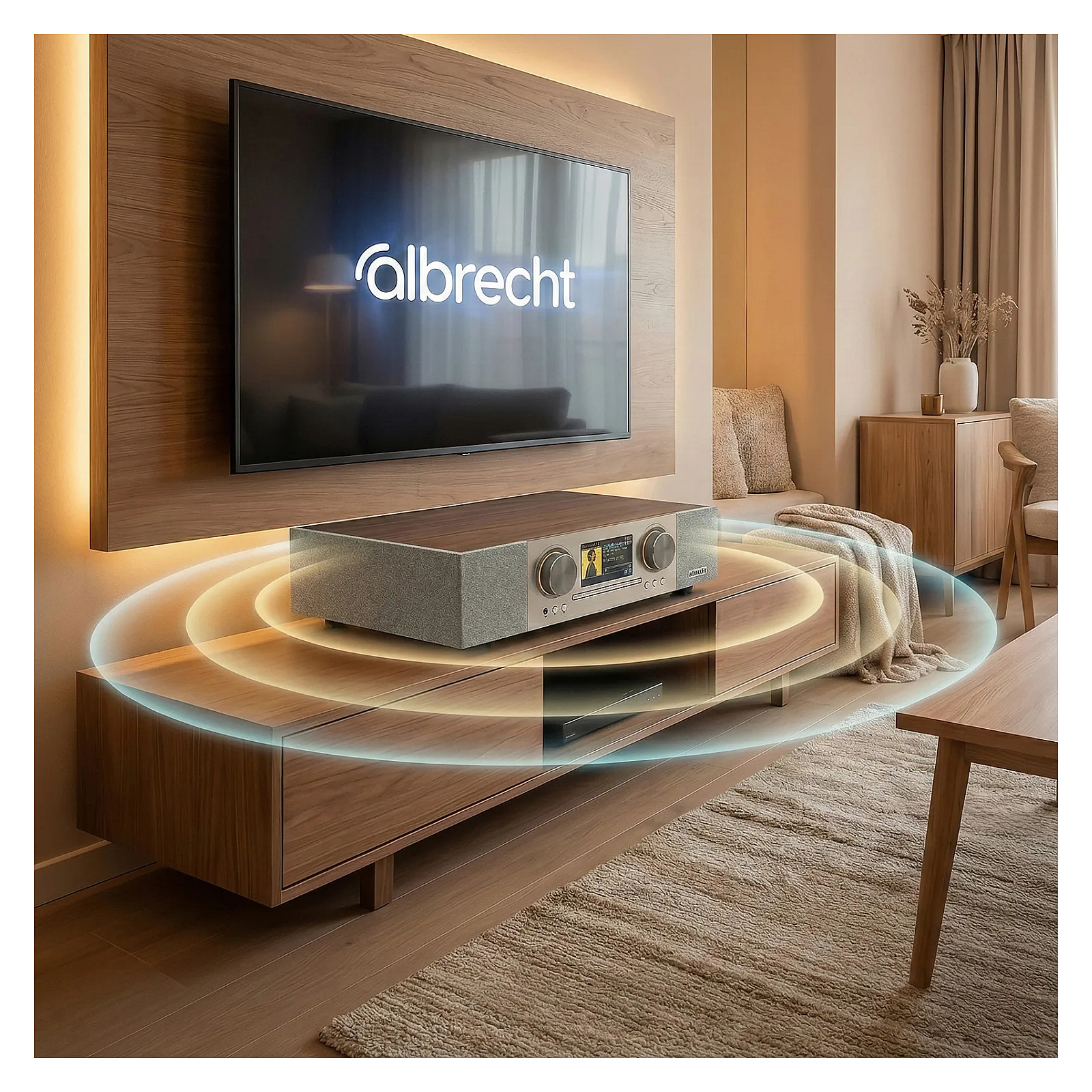 Radio Interneti Albrecht DR 1000, CD, DAB+, FM, Wi-Fi, Bluetooth, 30 W, Ekran LCD 4.3" – Kafe 4