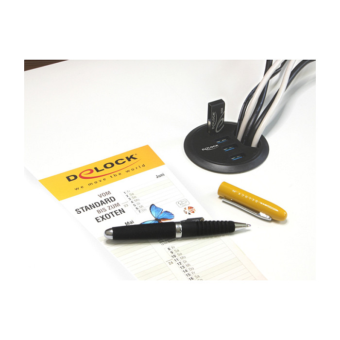 Hub USB DeLOCK 62868 / USB 5 Gbit/s / 4x USB-A / Montim në Tavolinë / 0.95 m - Zezë 3