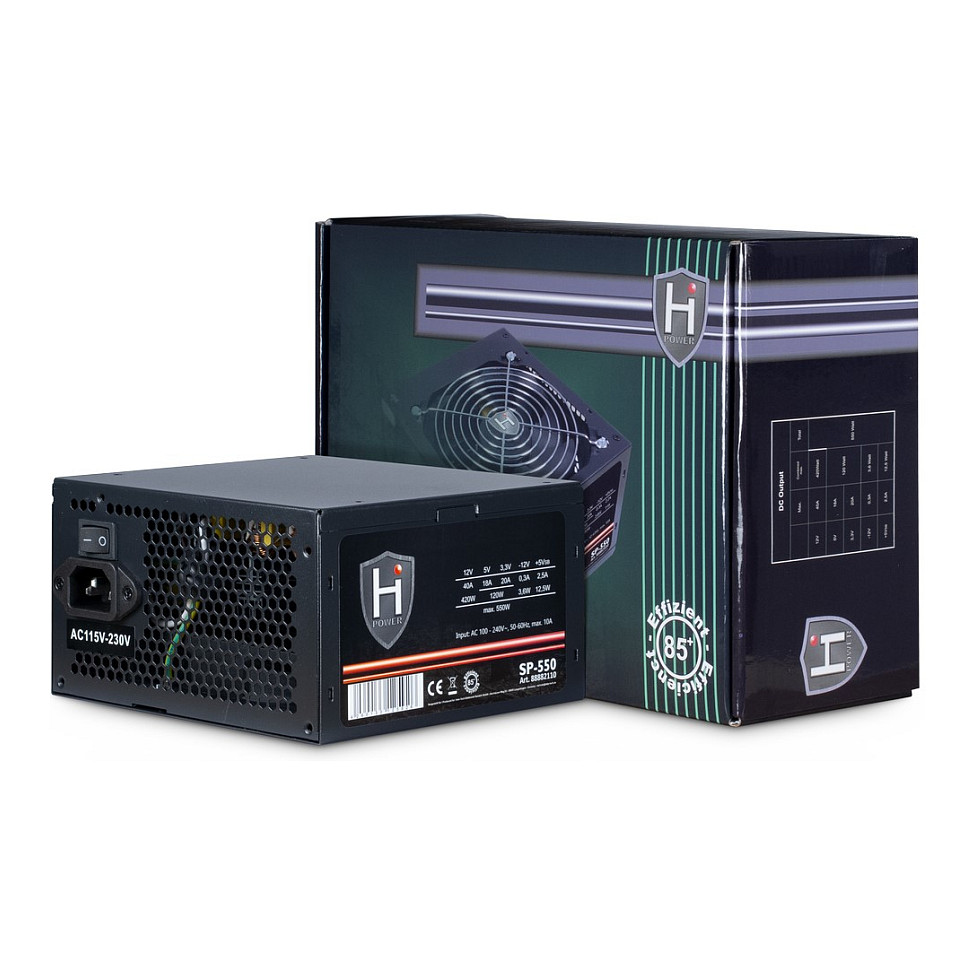 Furnizues Energjie Inter-Tech HIPOWER SP-550 / 550W / ATX / Non-Modular - Zezë