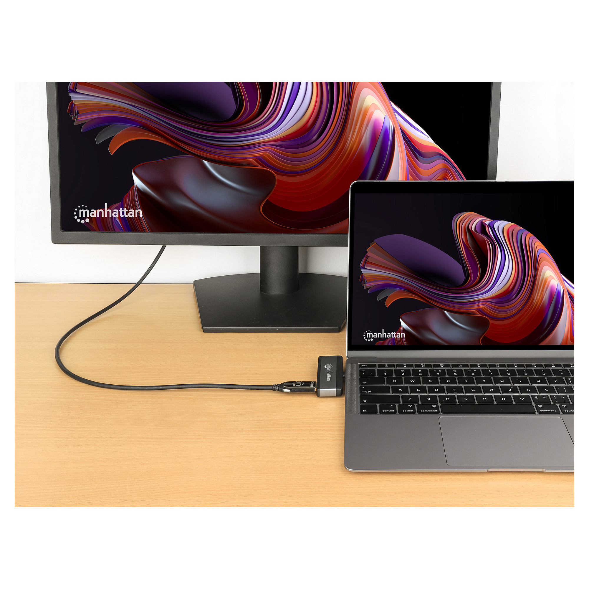 Docking Station Manhattan 190404 / 1x USB-A / 1x USB-C / HDMI / 3.5mm Audio / 100W PD – Hiri 10