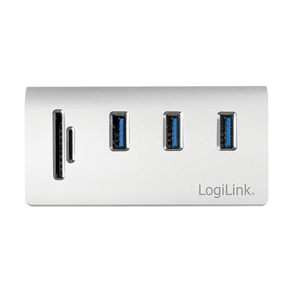 Hub USB-A LogiLink CR0045, 3x USB-A, USB 3.0, 5Gbps, Lexues Kartelash SD/microSD, alumin - Bardhë 3