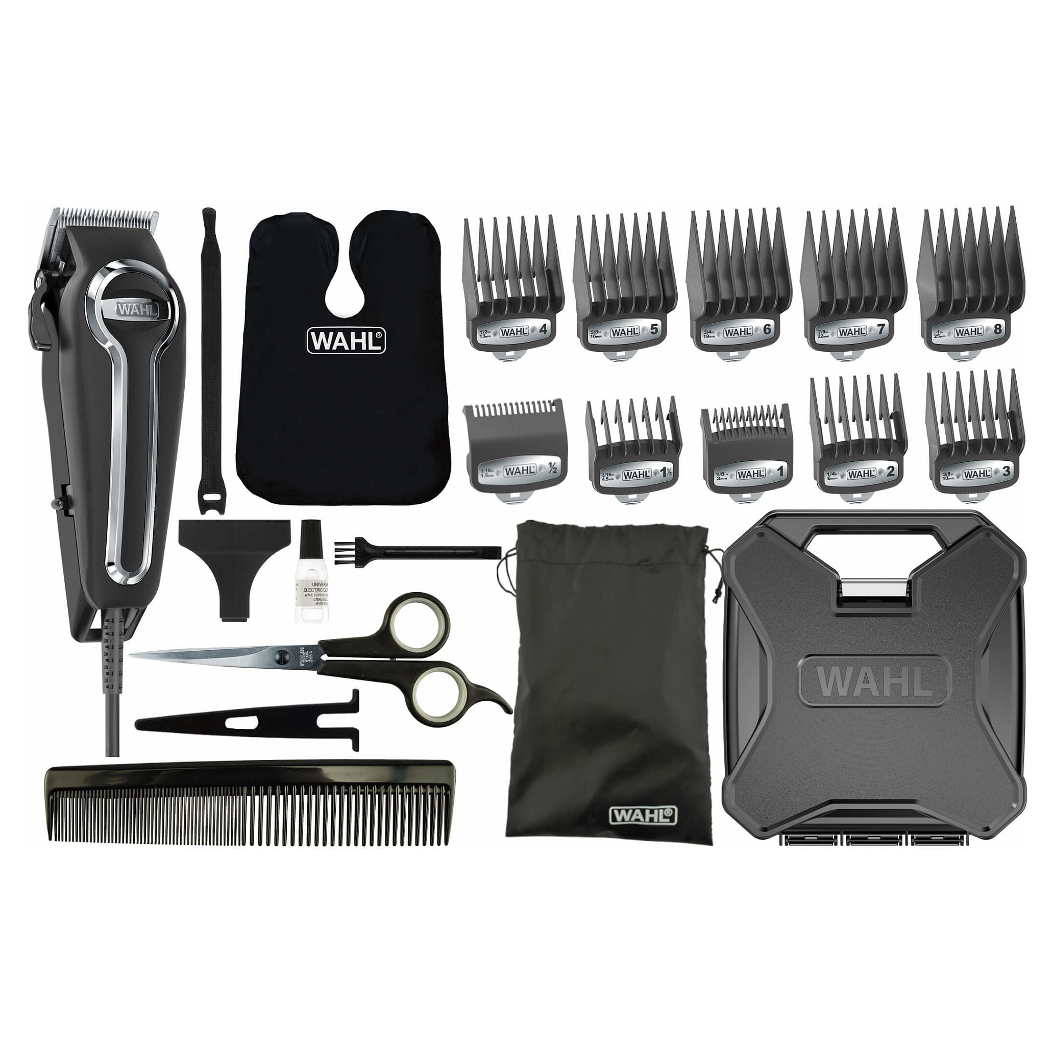 Makinë e Rrojës Wahl Elite Pro 20106-0460, Me Kabllo, 10 Krehra Udhëzues, Gjatësi Prerjeje 1.5–25 mm – Zezë 3
