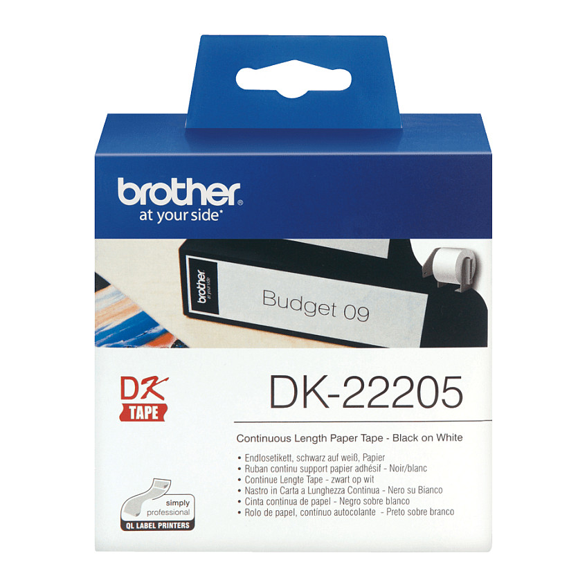 Shirit Etiketimi Brother DK-22205, 62 mm × 30,48 m, Letër e Vazhdueshme - Bardhë 2