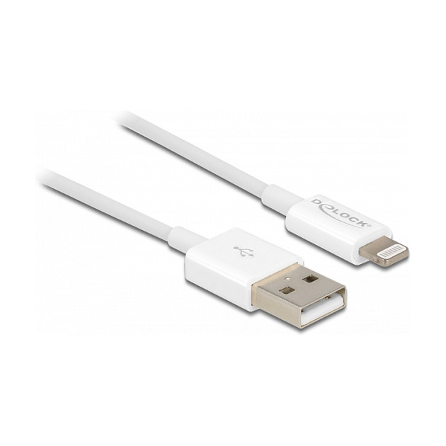 Kabllo USB DeLOCK 83001 / USB 2.0 A në Lightning / 15cm - E Bardhë thumbnail 2