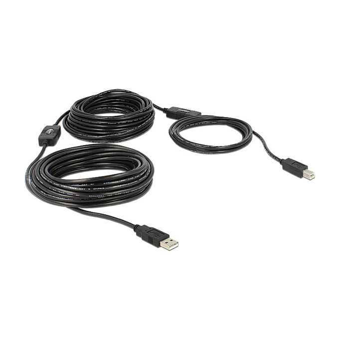 Kabllo USB DeLOCK 83557, USB-A në USB-B, 20 m, USB 2.0 – Zezë