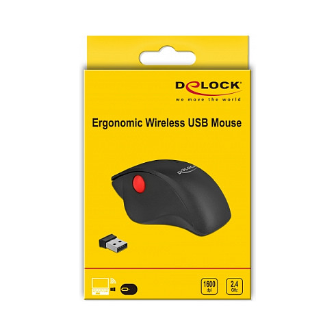 Maus pa kabllo Delock Ergonomik USB – Zezë thumbnail 4