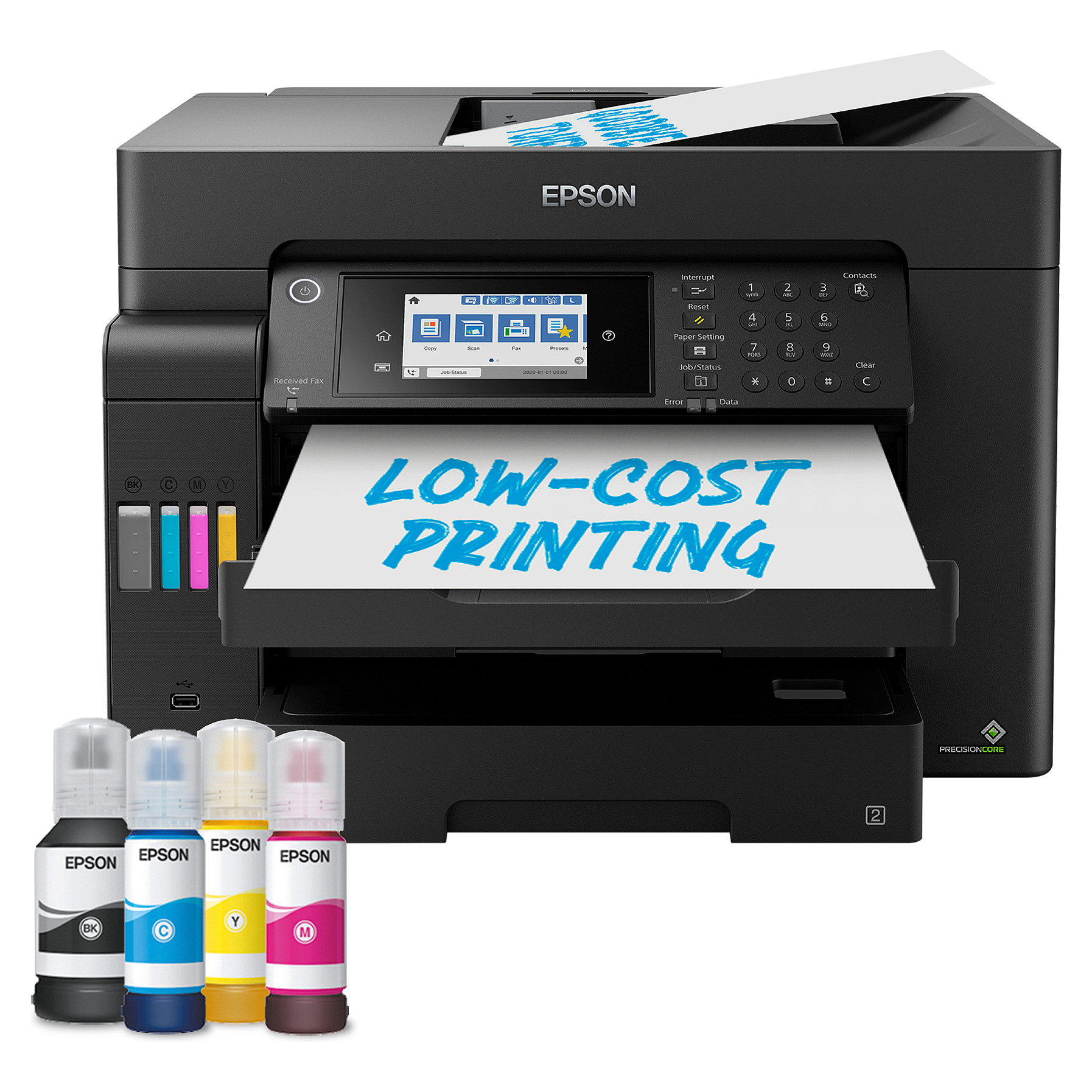 Printer Multifunksional Inkjet me Ngjyra Epson EcoTank ET-16605, A3+, 4800 × 2400 DPI, 22 ppm, Printim, Kopjim, Skanim, Faks, Duplex Automatik, Wi-Fi, LAN, USB – Zezë
