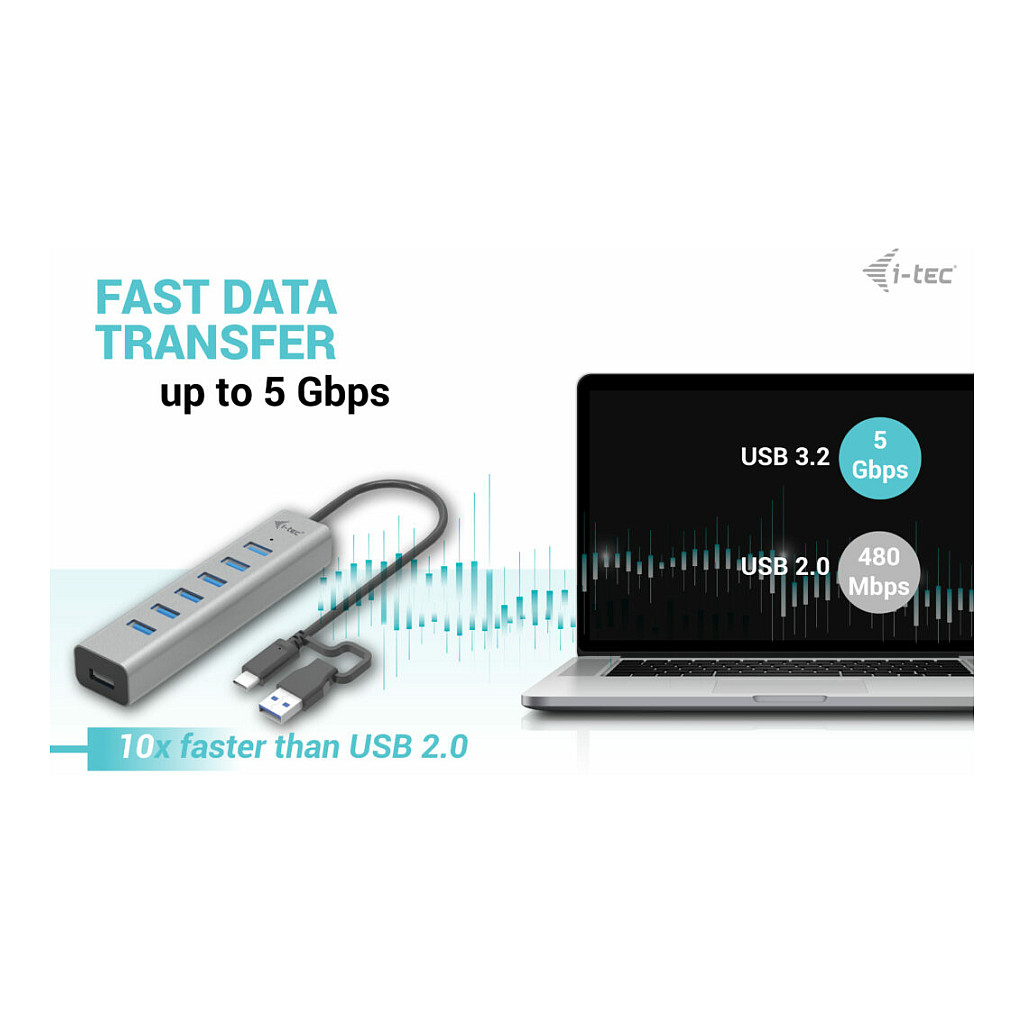 Hub D I-TEC USB-C CHARGING, 7 porte thumbnail 5