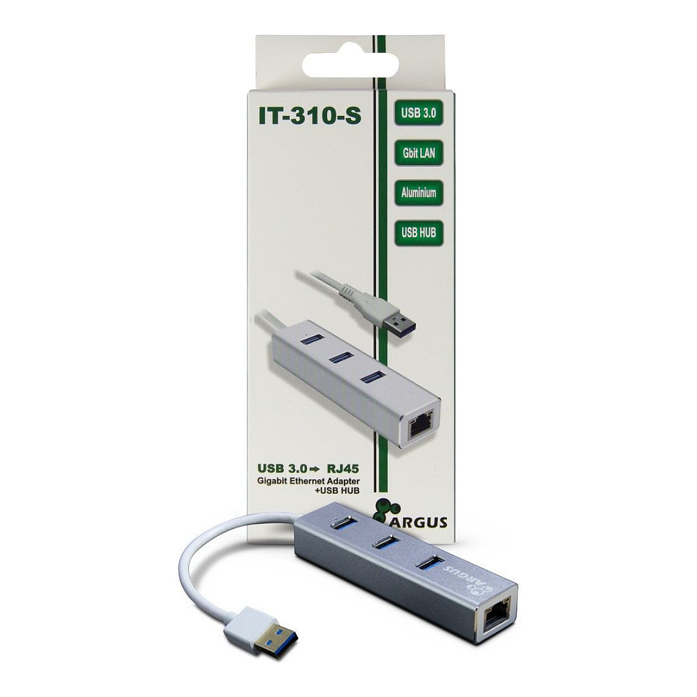 Hubs Inter-Tech Argus IT-310-S, USB 3.0, 3x USB-A, RJ45 Gigabit - Argjendtë 2