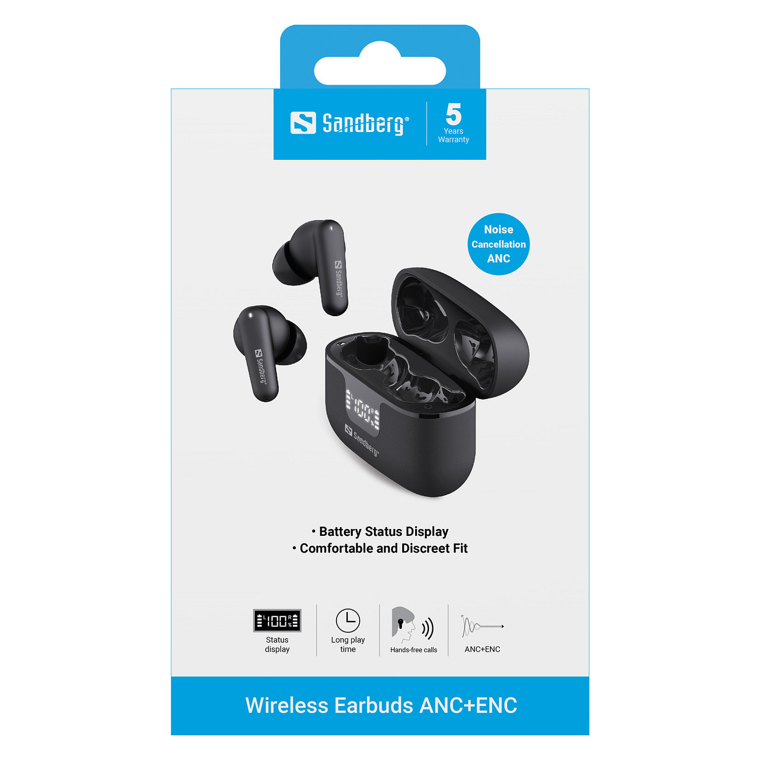 Kufje pa kabllo Sandberg Wireless Earbuds ANC+ENC 126-52 / TWS / Bluetooth 6.0 / 10mm / 20-20000Hz / ANC / ENC - Zezë 8