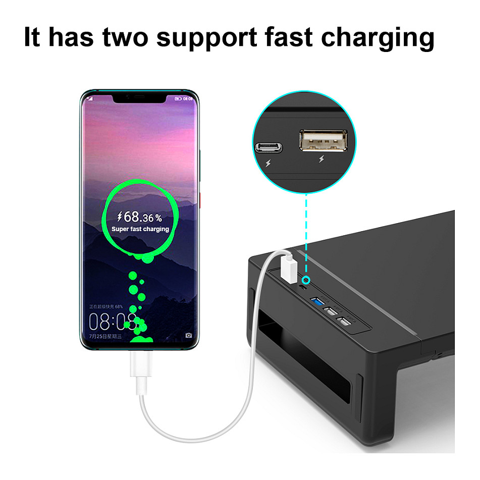 Mbajtëse për Monitor Equip 650883 / 1 Monitor / deri 25kg / USB-A & USB-C / Lartësi e Rregullueshme - Zezë 3