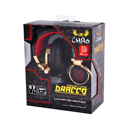 Kufje me kabllo Tt eSPORTS DRACCO Signature, Gaming, 50 mm, 3.5 mm, 10–22000 Hz, 1.5 m - Zezë/Ari/E kuqe 5