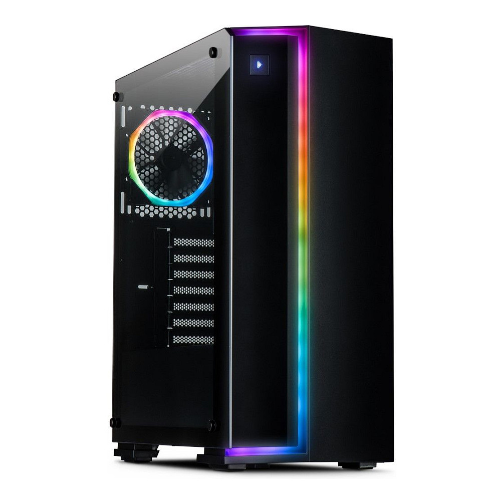 Kasë PC Inter-Tech S-3906 Renegade / Midi Tower / ATX / 1x 120mm RGB Fan / Tempered Glass - Zezë