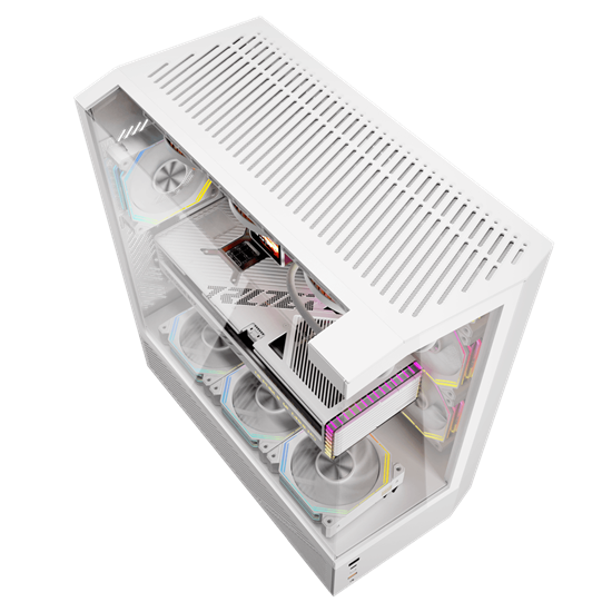Kasë Darkflash DY460 / ATX Mid-Tower / 4x120mm ARGB / USB Type-C / Xham i Temperuar – Bardhë 3