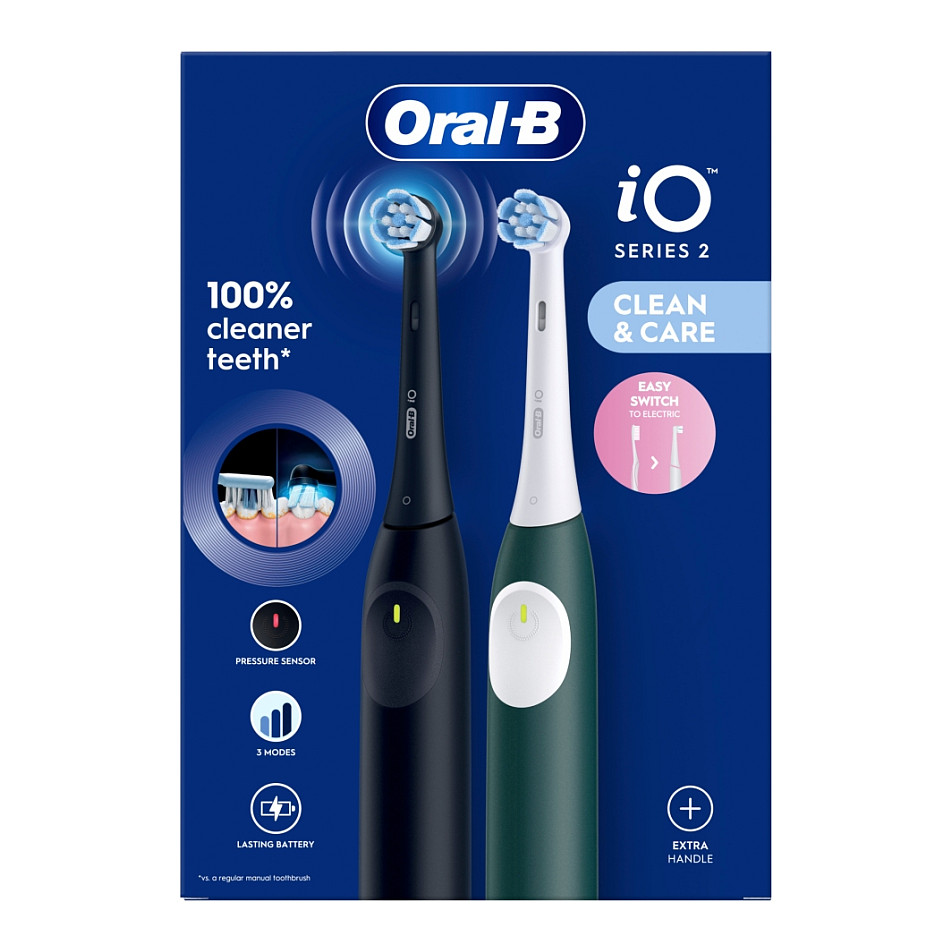 Furçë dhëmbësh elektrike Oral-B iO Series 2 Duo / 2 Copë / 3 Modalitete / Sensor Presioni / Kohëmatës 2 Minuta – Zezë/Gjelbër 3