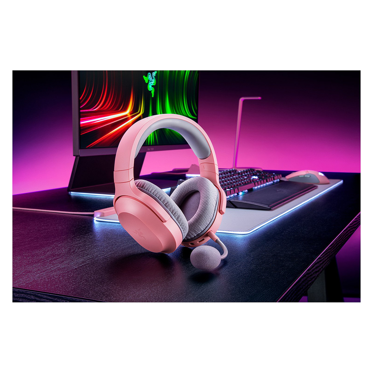 Kufje Gaming Over‑Ear Razer Barracuda X Wireless– Rozë thumbnail 5