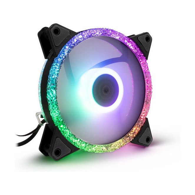 Ftohës për Kasë Inter-Tech Argus RS-071 RGB / 120mm / 25mm / PWM / RGB / 24 LED / Crystal Effect – Zezë