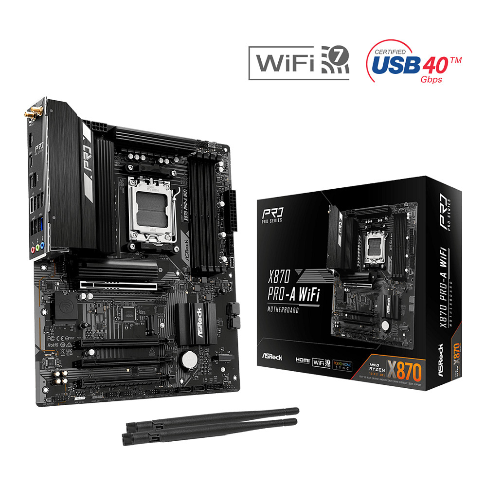 Pllakë Amë AMD AM5 ASRock X870 Pro‑A WiFi / ATX / DDR5 / HDMI