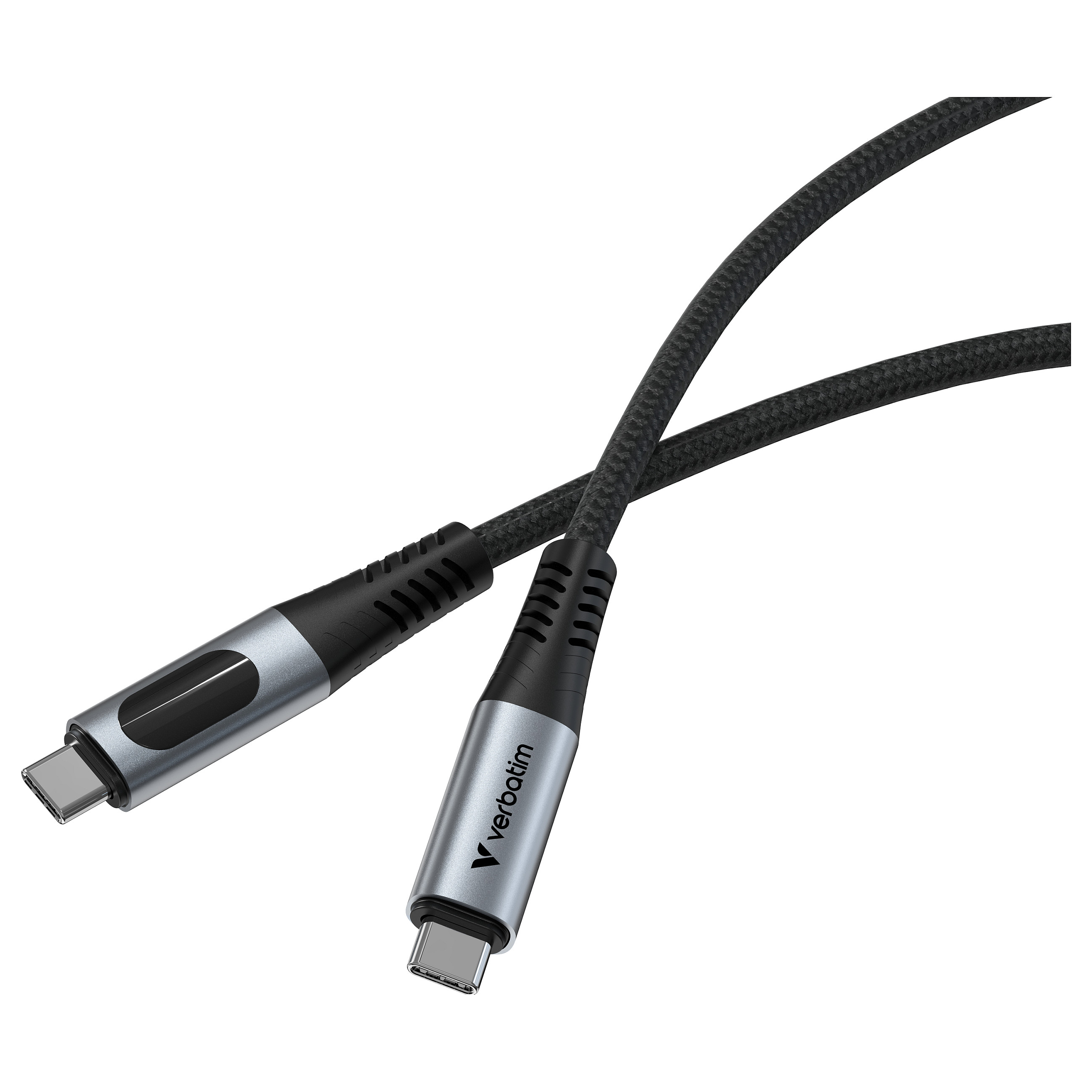 Kabllo USB Verbatim 31848, USB-C në USB-C, 1.2 m, 100 W, ekran për fuqinë e karikimit - Zezë 2