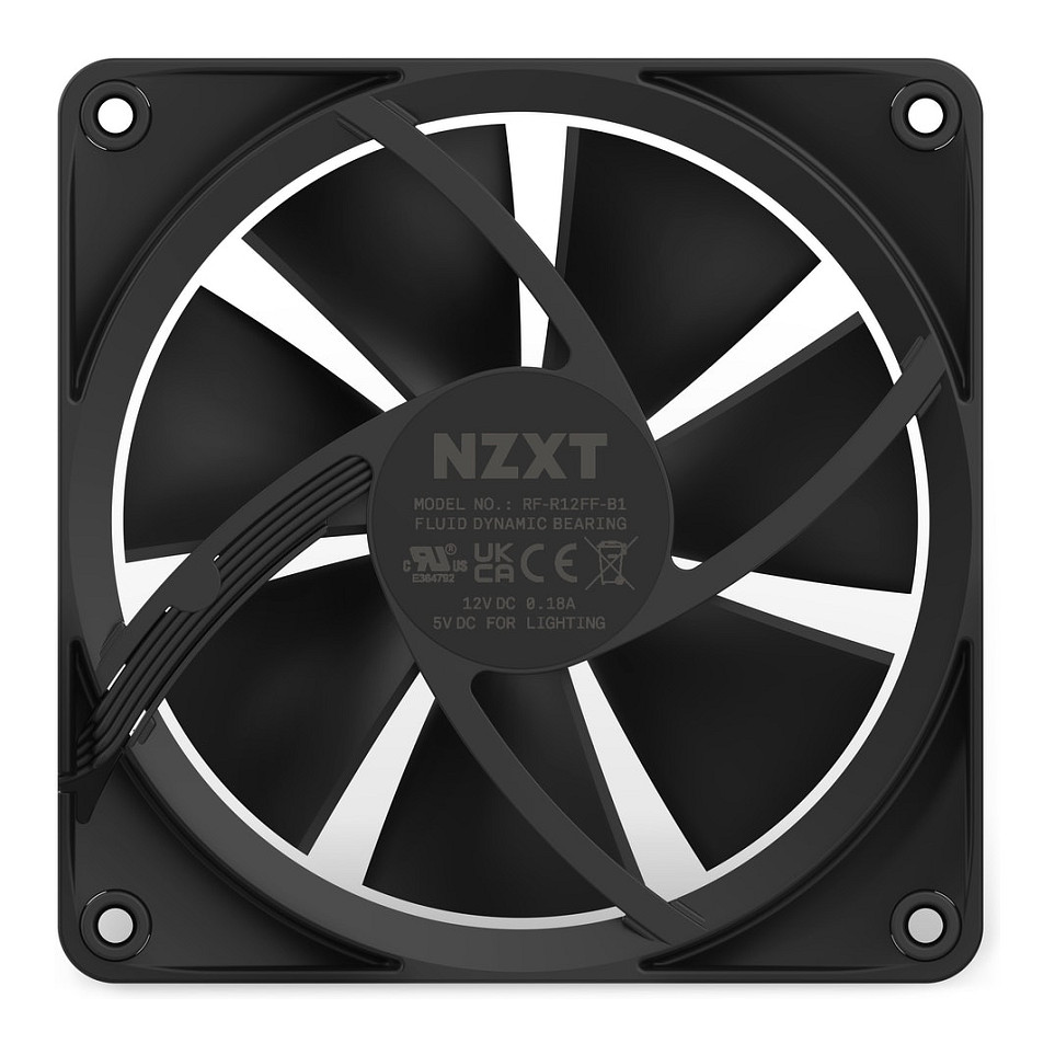 Ftohës për Kasë NZXT F120 / 120mm / 500-1800 RPM / PWM / RGB – Zezë