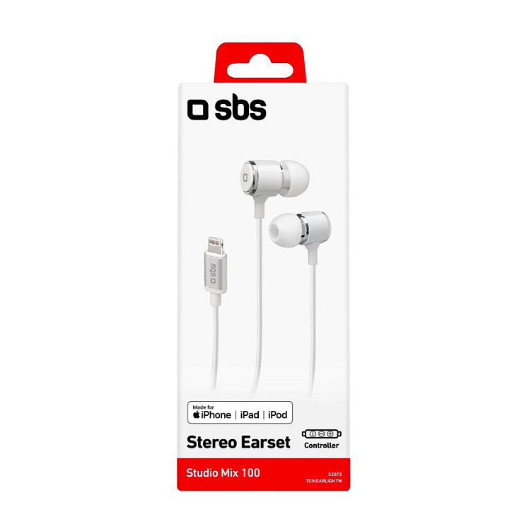 Kufje me kabllo SBS TEINEARLIGHTW / In-Ear Stereo / Lightning / Mikrofon / 1.2 m – Bardhë 7