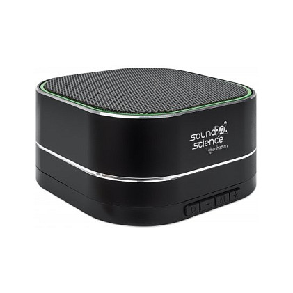 Altoparlant metalik me Bluetooth LED MANHATTAN Sound Science / Kontroll mikrofoni Bluetooth 5.0, Radio FM / microSD / i zi 2