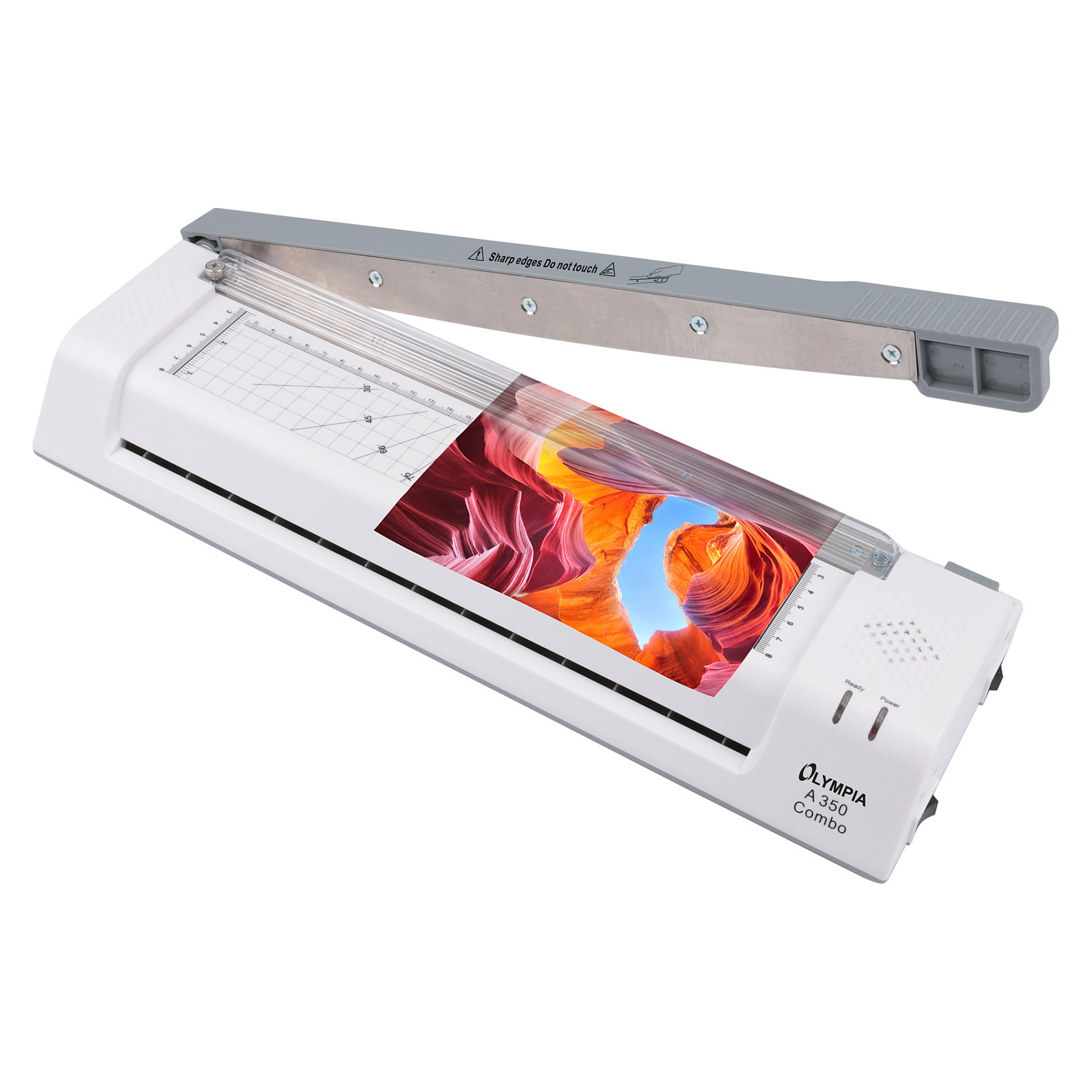 Laminator Olympia A 350 Combo, A3, Hot & Cold, 330mm, 250mm/min, 75–125µm + Prerës + Rrumbullakues qoshe - Bardhë 3