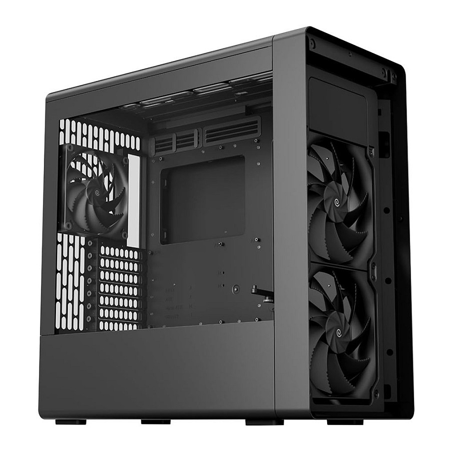 Kasë HAVN BF 360 / E-ATX Mid-Tower / 2xUSB Type-A + USB Type-C / Xham i Temperuar + Panel Mesh – Zezë thumbnail 2