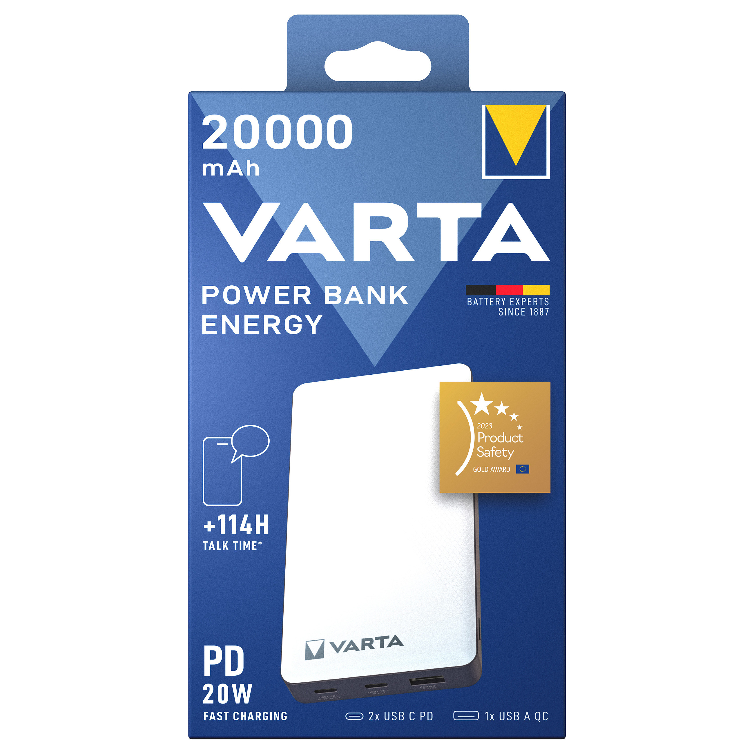Powerbank VARTA Energy / 20000mAh - Bardhë thumbnail 5
